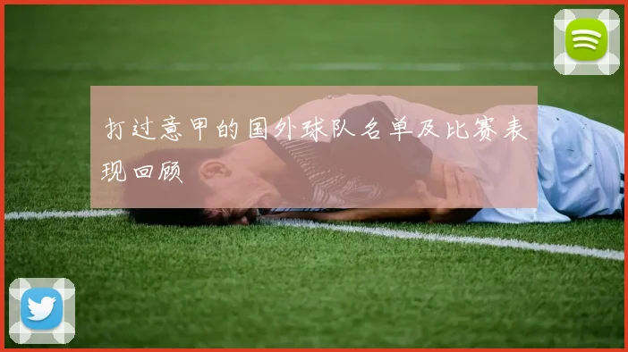 打过意甲的国外球队名单及比赛表现回顾